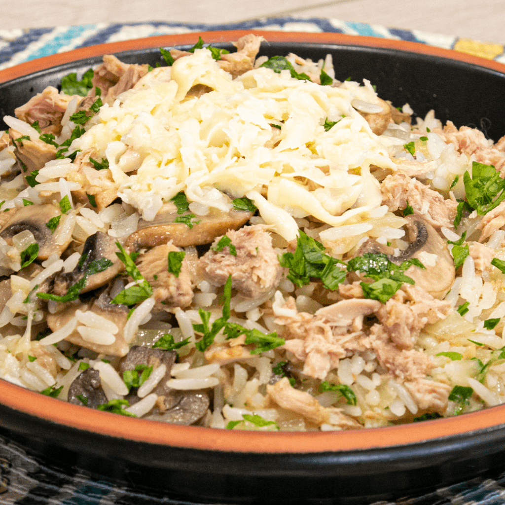 arroz-con-atun-y-champiñones